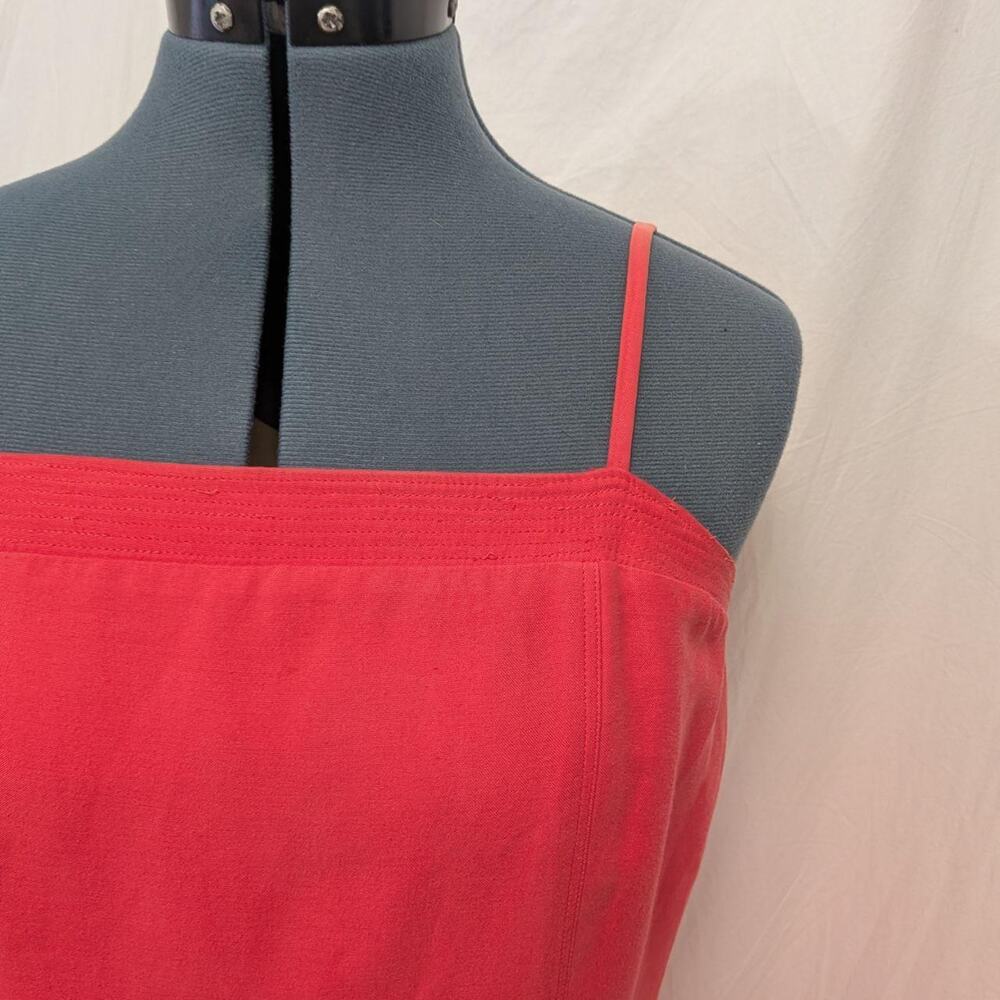 Trio New York red silk‑cotton blend midi slip dress, size 12 - Picture 2 of 8